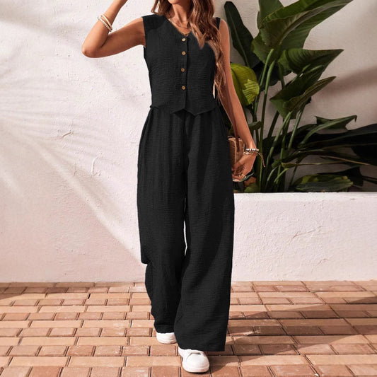 Dame afslappet jumpsuit med knapdetalje Stilla
