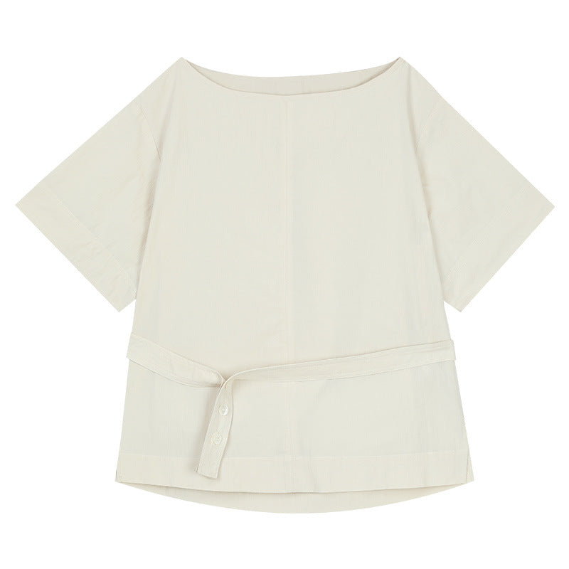 Dame afslappet oversized overdel med justerbart bælte Stilla