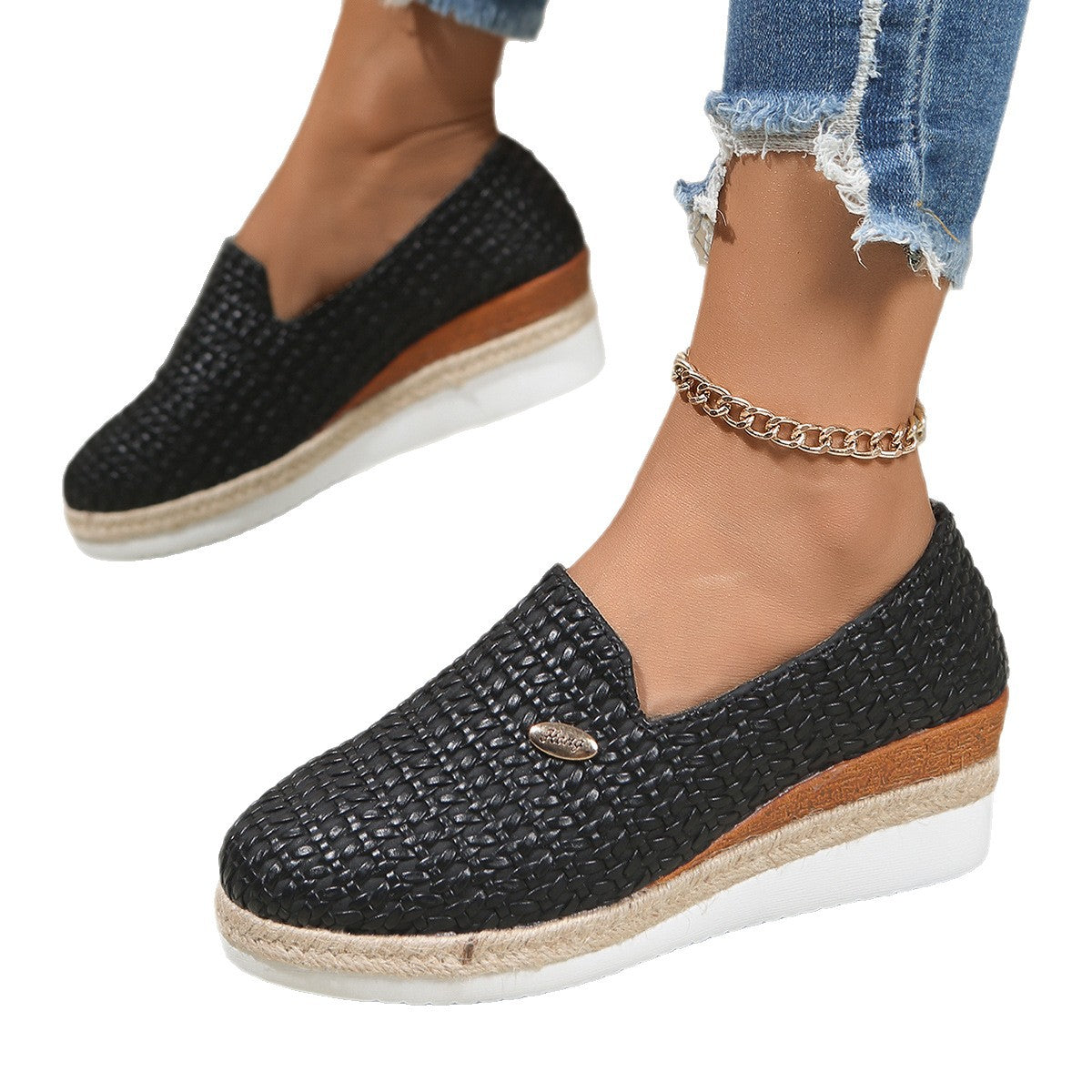 Dame afslappede slippers med platform og struktureret overflade Stilla