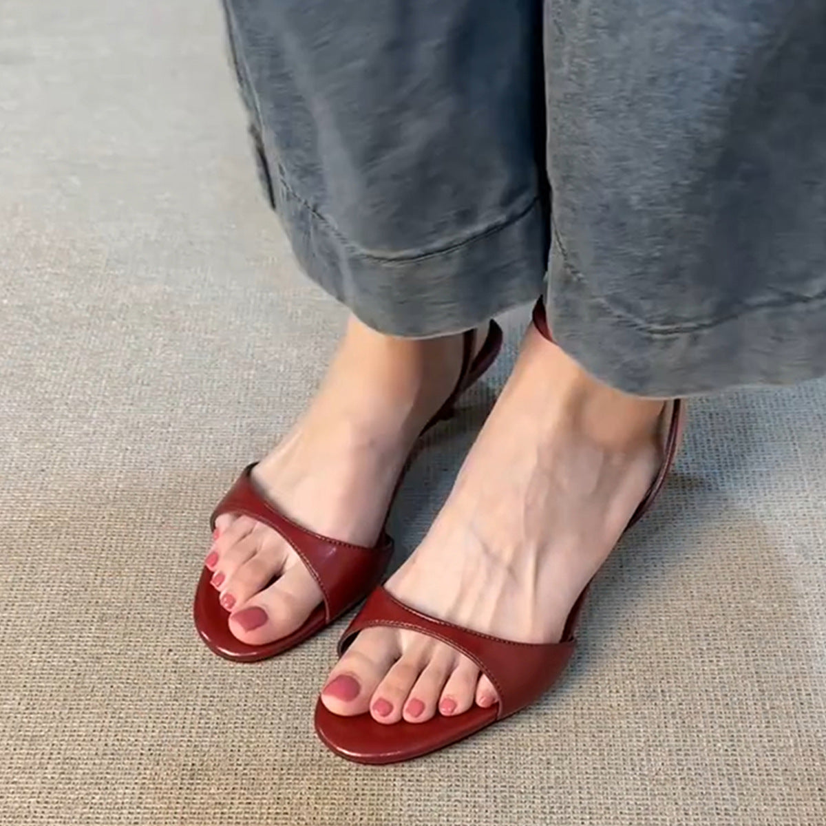 Dame Elegant Åbne Tå Slingback Sandaler Stilla