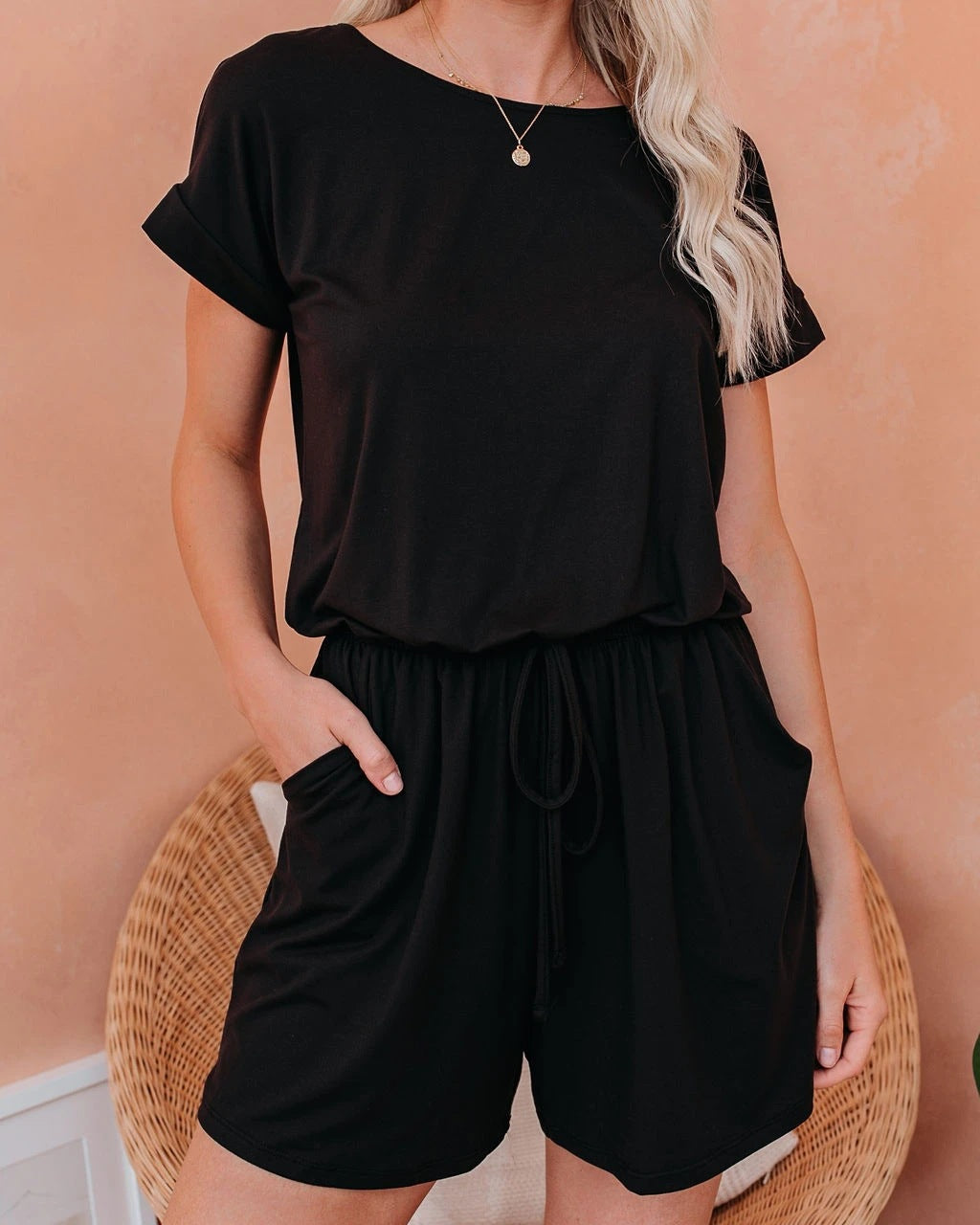 Dame Løs Jumpsuit med Gummibånd og praktiske Lommer Stilla