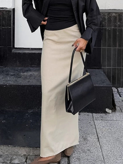 Dam elegance Maxikjole med høj talje og flydende snit Stilla