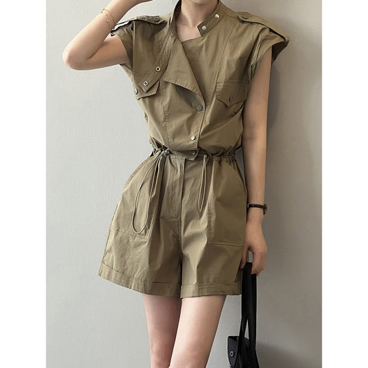 Dame Utility-jumpsuit med alsidige lommer og justerbar talje Stilla