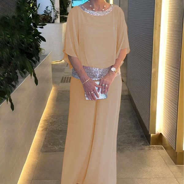 Dame elegant jumpsuit med skinnende bælte Stilla