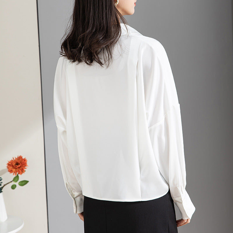 Dame elegant bluse med asymmetrisk skæring Stilla