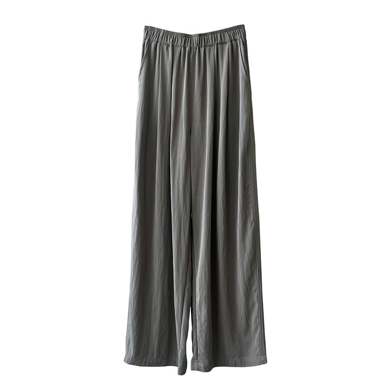 Dame afslappet Palazzo-bukser med elastisk talje og bredt ben Stilla