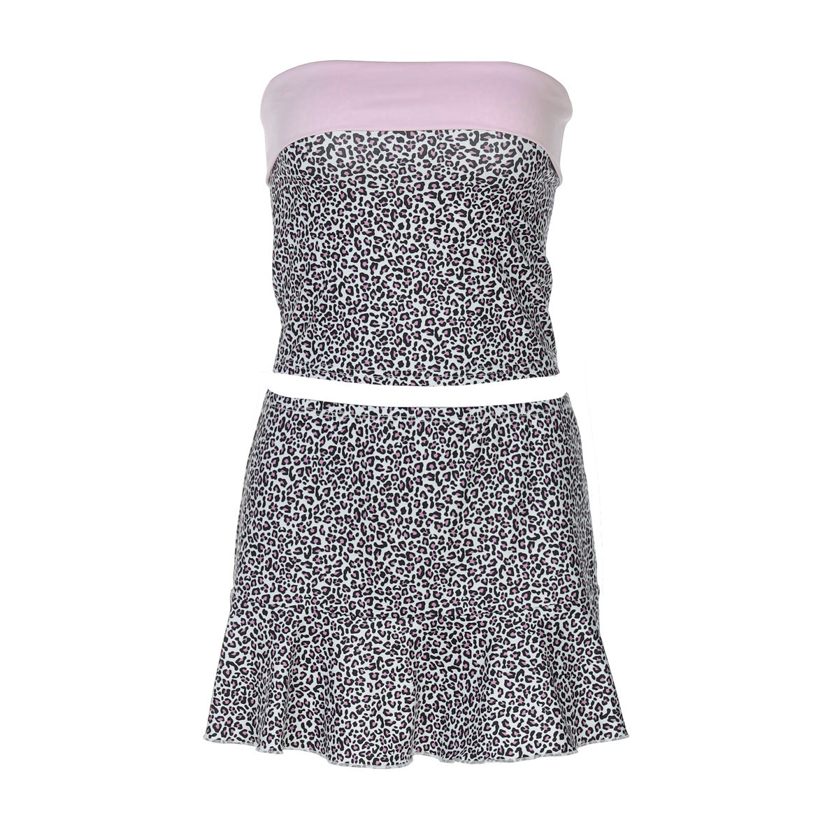 Dame Crop-Top og Nederdel Sæt i moderigtig Dyreprint Stilla