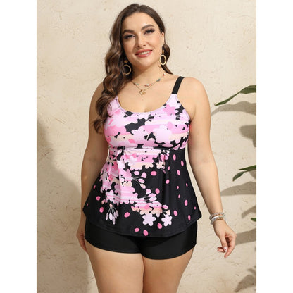 Dame Tankini-sæt med figursmigrende overdel og komfortable shorts Stilla