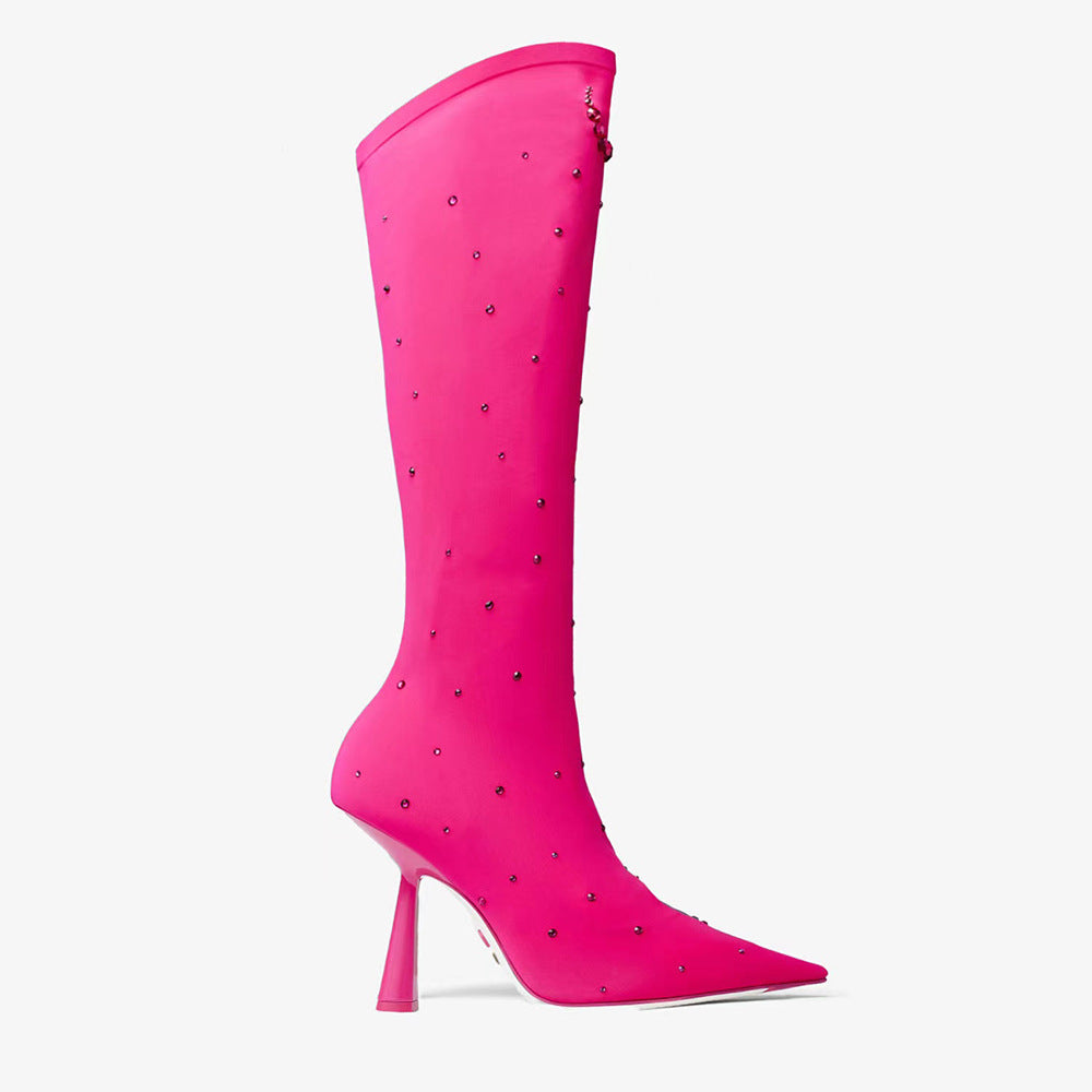 Femme Fashion-Forward Høj-Stiletto Sok Støvler Stilla