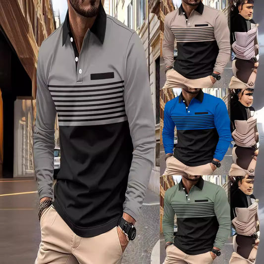 Herre Langærmet Polo T-shirt Stilla