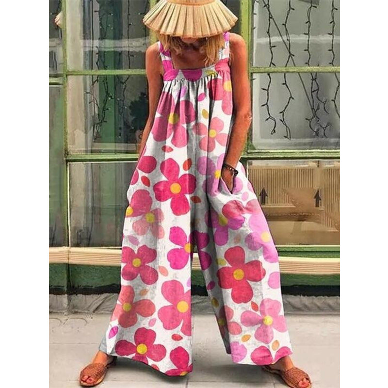 Dame bredt skåret sommer-jumpsuit med raffineret farvegradient Stilla