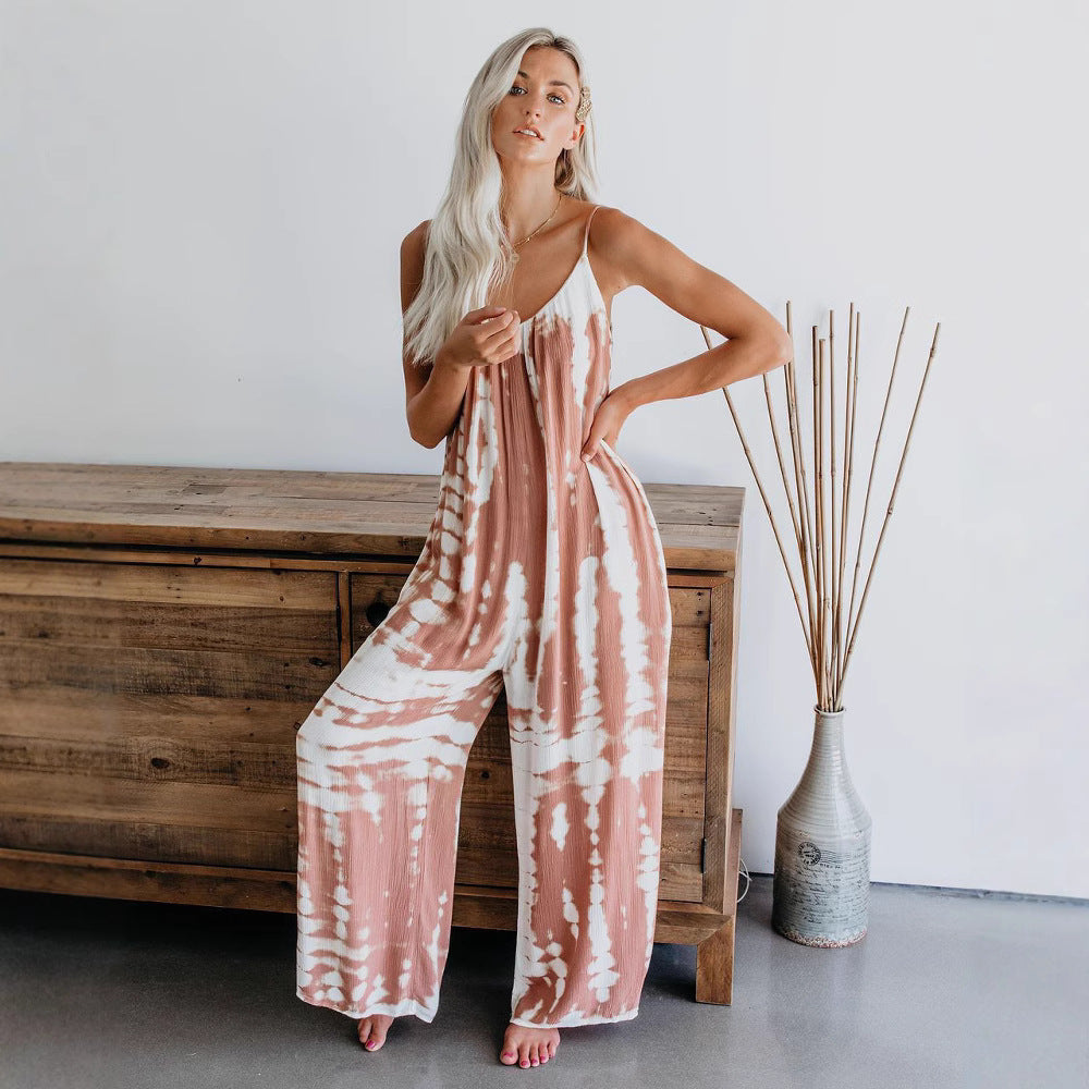 Dame Maximalt Fritids-Jumpsuit med Spaghettistropper Stilla