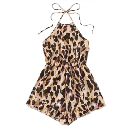 Dame ærmeløs jumpsuit med dyreprint og stropper Stilla
