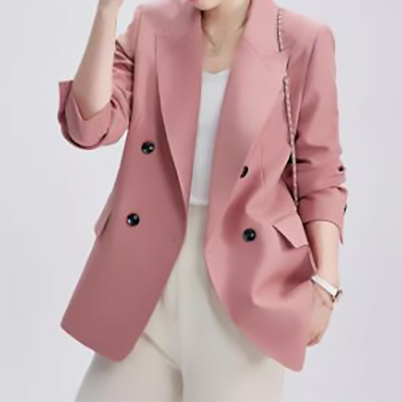 Dame elegant dobbeltknap-blazer med moderne accenter og praktiske lommer Stilla