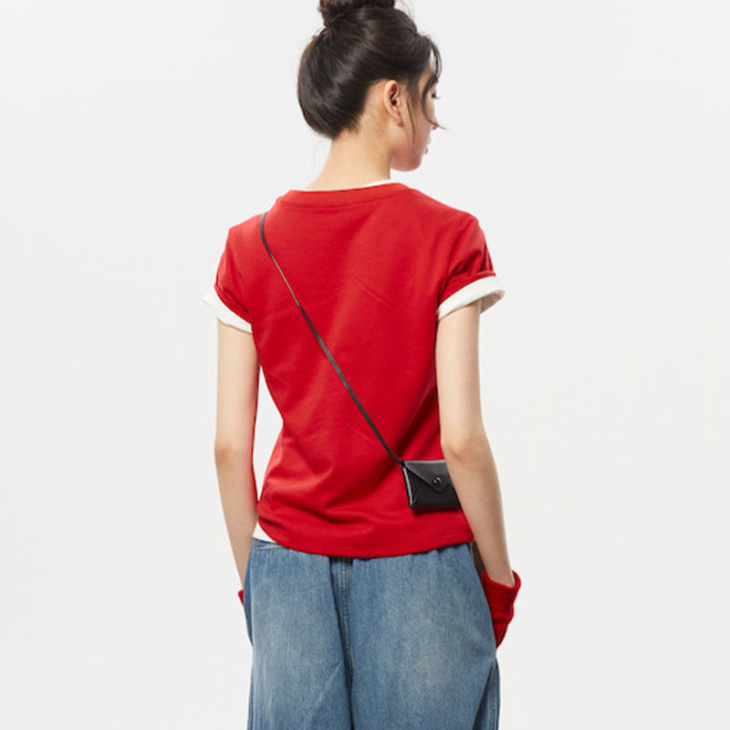 Dame afslappet oversized T-shirt i kvalitetsbomuld med moderne snit Stilla