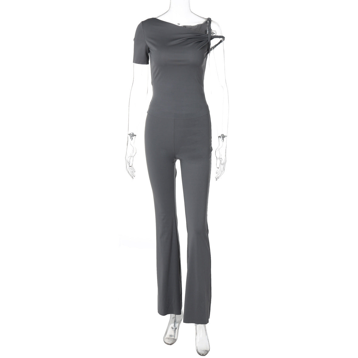 Dame Elegant Langærmet Jumpsuit med innovativt Off-Shoulder-design og figursyet snit Stilla