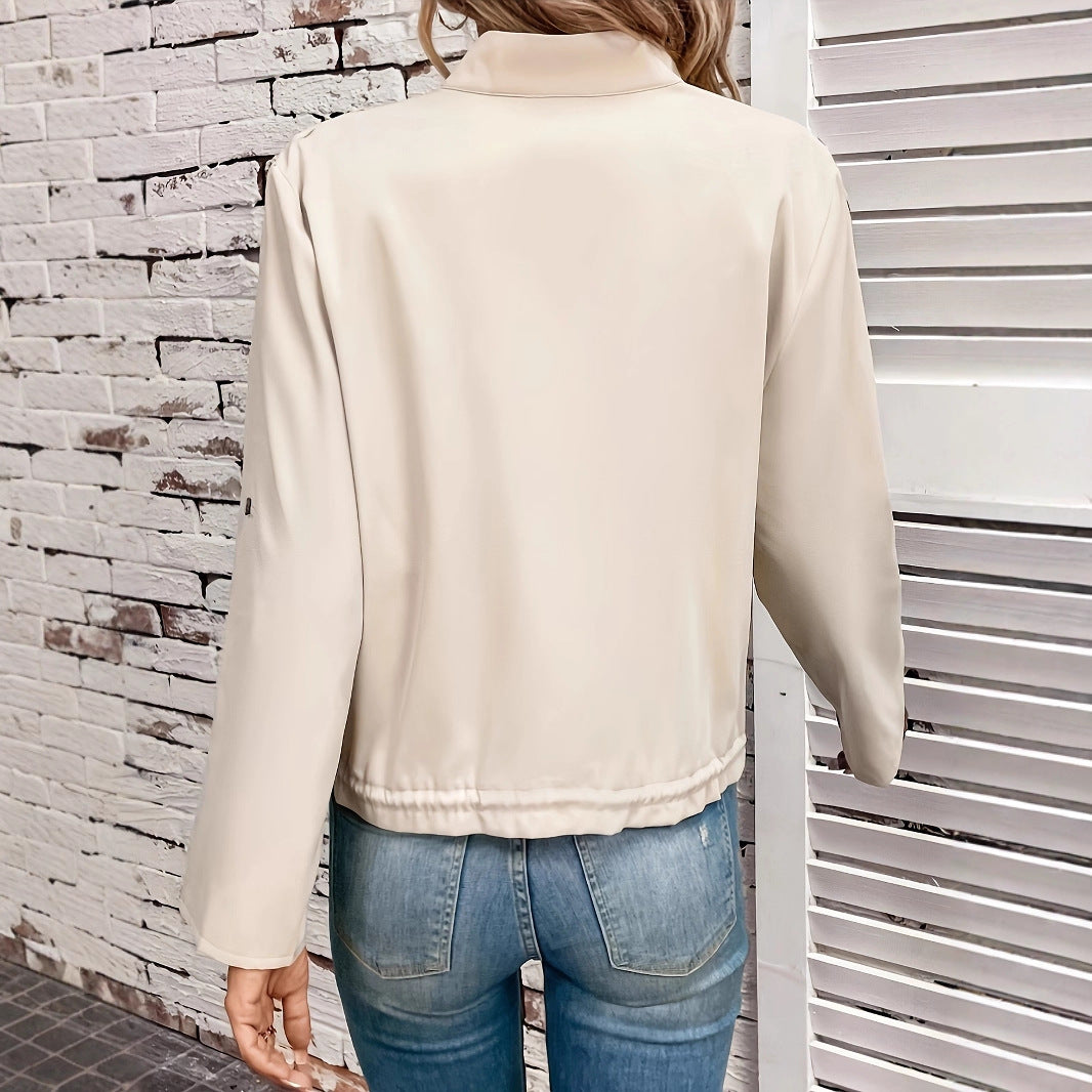 Dame afslappet bikerjakke med elastisk kant og praktiske lommer Stilla