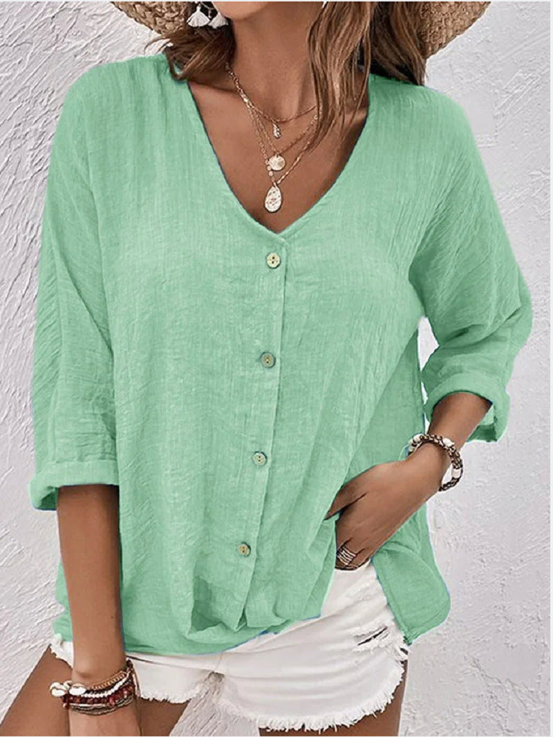 Dame afslappet langærmet bluse Stilla