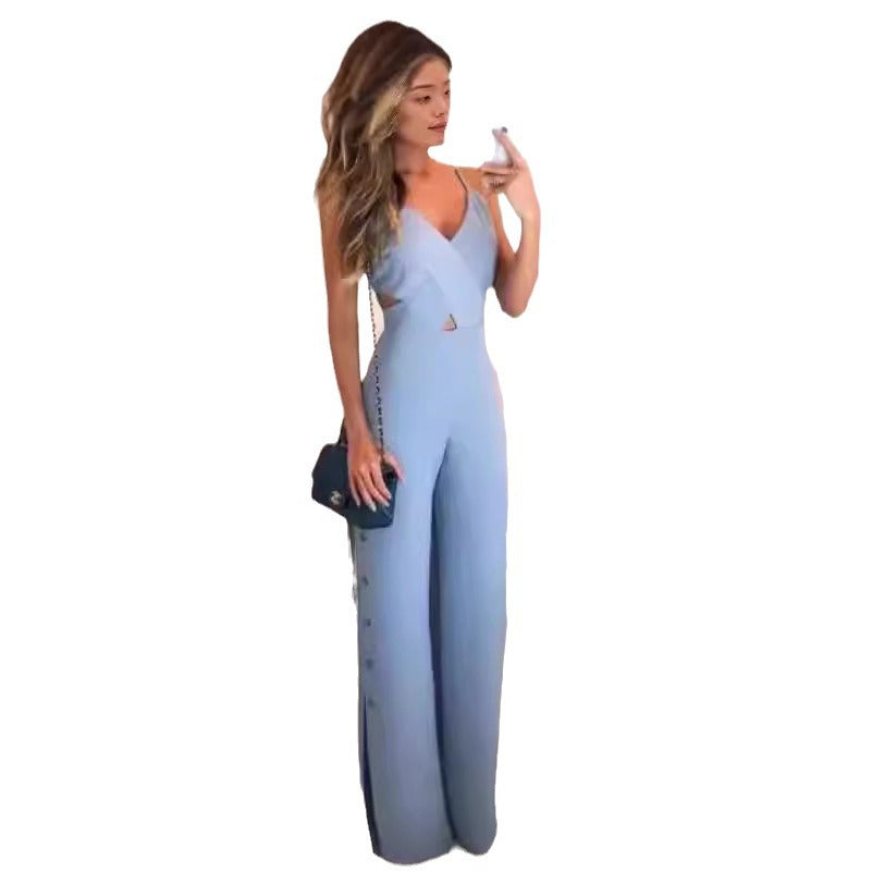 Dame jumpsuit med raffineret cut-out-design og elegant taljebånd Stilla