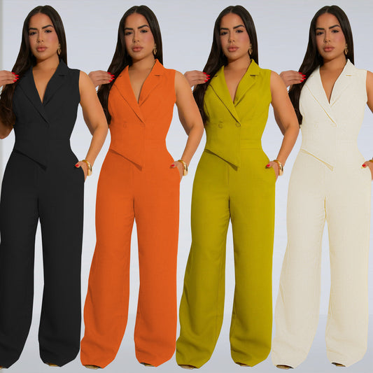 Dame Elegant heldragt med taljeret snit og flot reverskrave Stilla