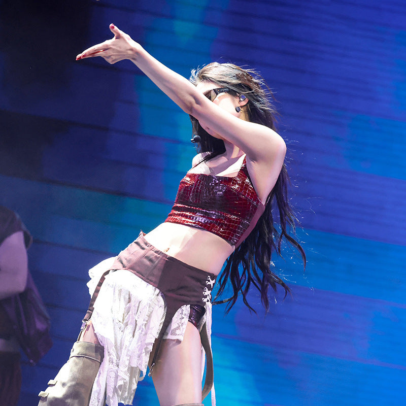 Dame Elegant glitrende overdel med spændende indsats og attraktive detaljer Stilla