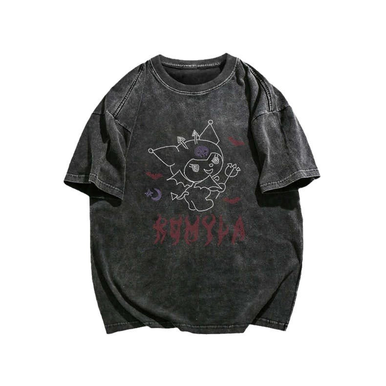 Dame afslappet oversized T-shirt med sporty skrift Stilla