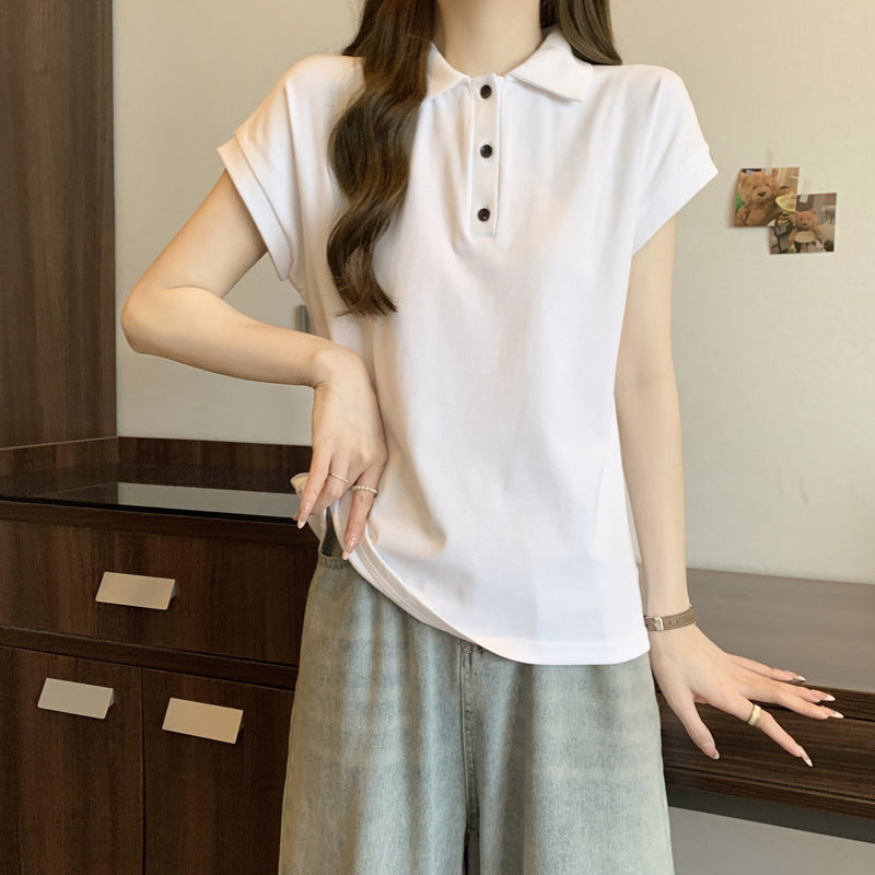 Dame Casual Polo-Shirt med kontrastkrave Stilla