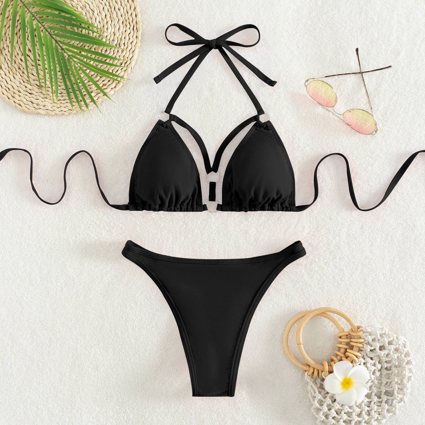 Dame Triangel-Bikini-Sæt med chic bære-system og elegante accent-detaljer Stilla