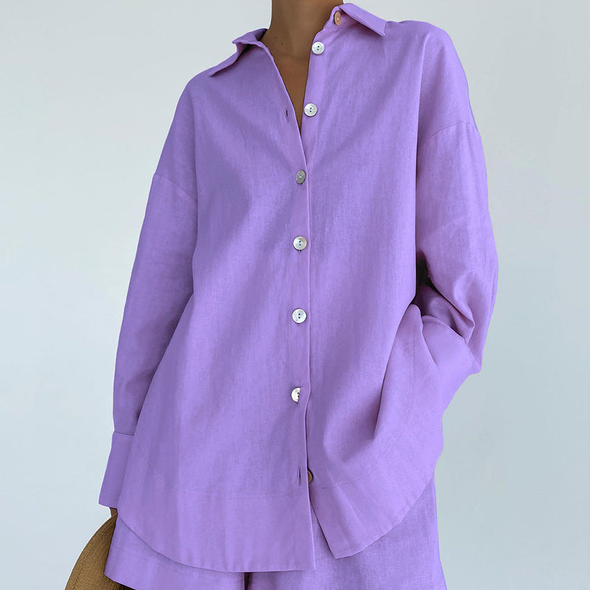 Dame afslappet skjorte med lange ærmer Stilla