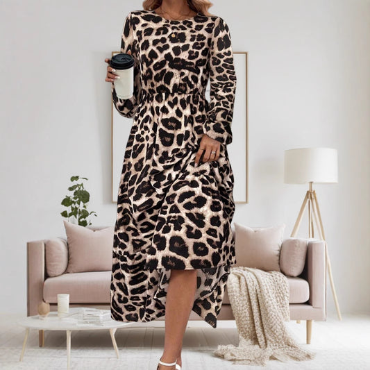 Dame Elegant Høj Splits Dyrtryk Maxikjole Stilla