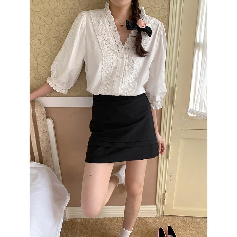 Dame elegant A-linie kjole med firkantet halsudskæring og dekorative sløjfer Stilla