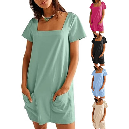 Dame afslappet kortærmet kjole Stilla