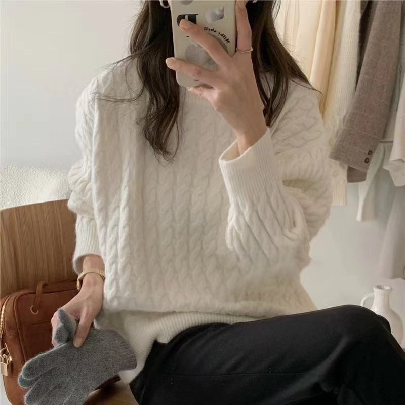 Femme Cozy Kabelstrik Pullover Sweater Stilla