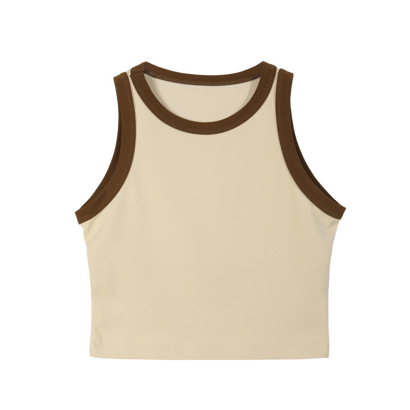 Dame Crop-Top og Maxiskørt-sæt med kontrastdetaljer og flydende snit Stilla