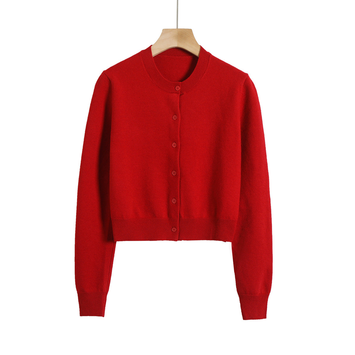 Dame Cropped Strikjakke med elegant knaplukning og blødt materiale Stilla