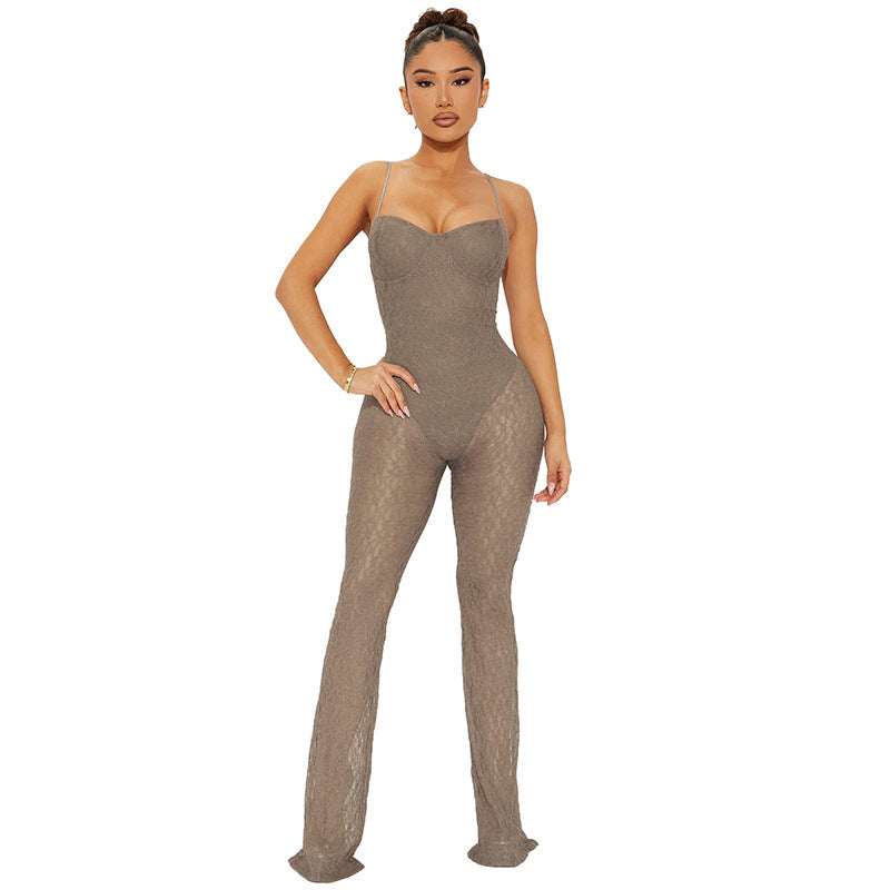 Dame Elegant Jumpsuit med raffinerede spids-detaljer Stilla
