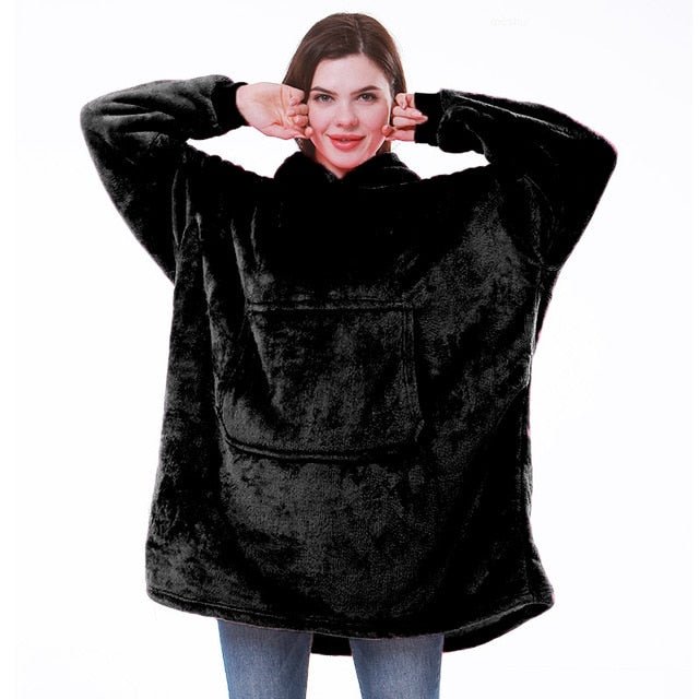 Stilla | Hættetrøje Fleece Tæppe Med Ærmer One Size