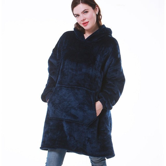 Stilla | Hættetrøje Fleece Tæppe Med Ærmer One Size