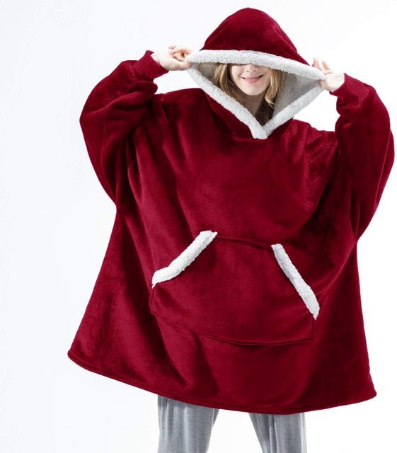 Stilla | Hættetrøje Fleece Tæppe Med Ærmer One Size