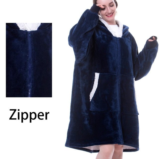 Stilla | Hættetrøje Fleece Tæppe Med Ærmer One Size