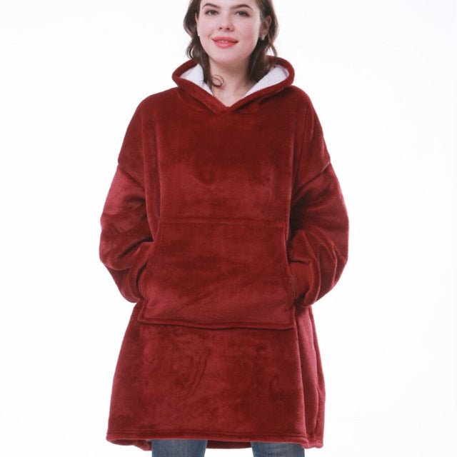 Stilla | Hættetrøje Fleece Tæppe Med Ærmer One Size