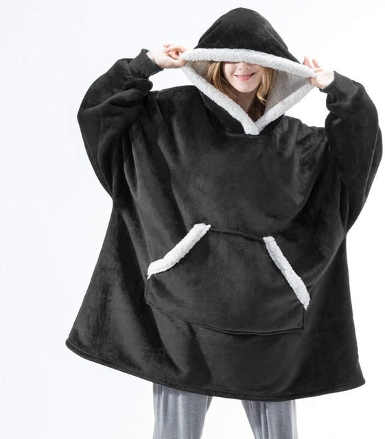 Stilla | Hættetrøje Fleece Tæppe Med Ærmer One Size