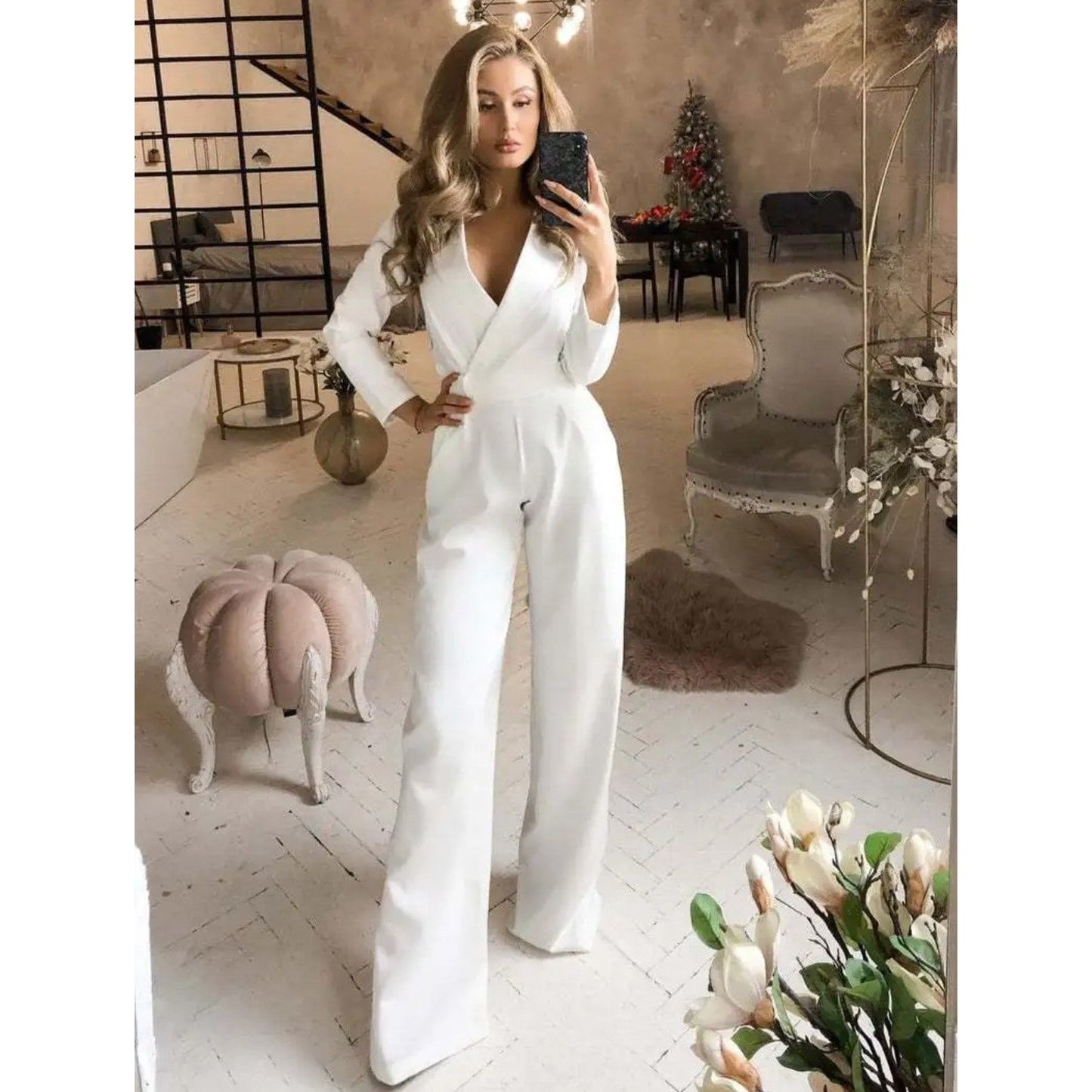 Stilla | Elegant Jumpsuit Med Høj Krave