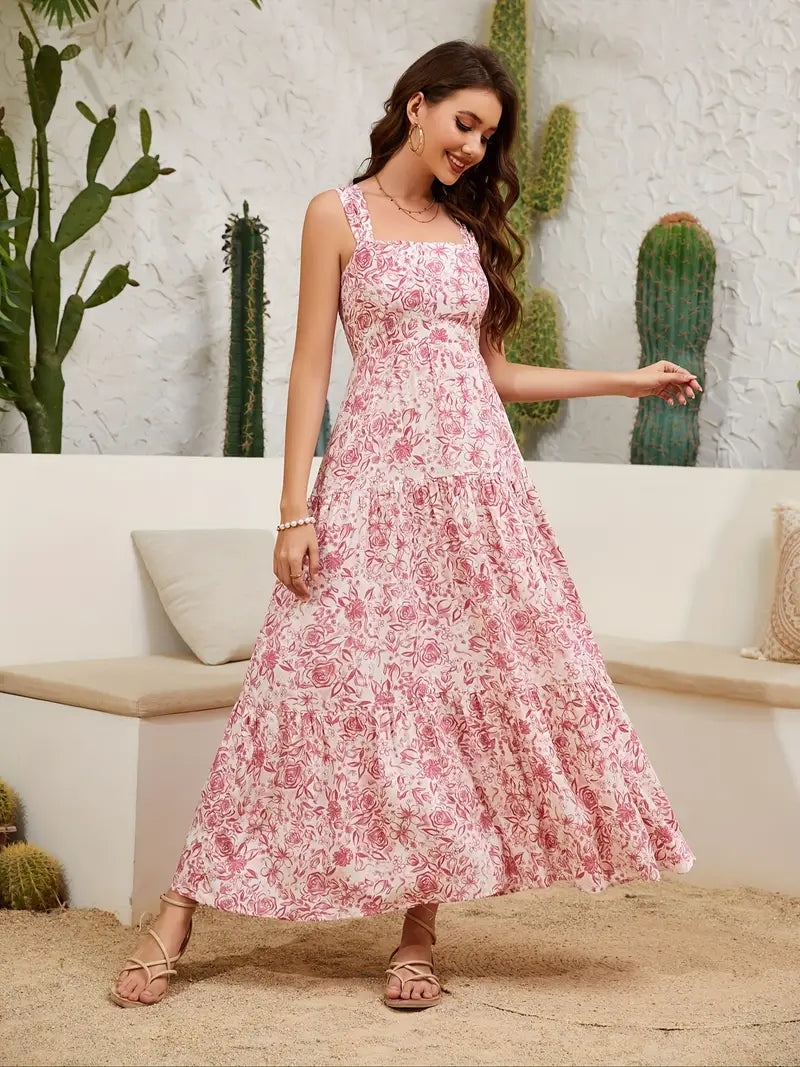 Stilla | Elegant Kjole Med Bar Skuldre Let Maxi Kjole A-Form Med Smal Talje Og Boho Stil