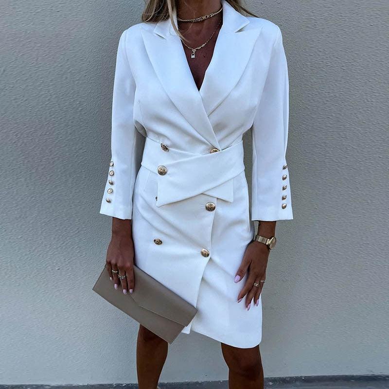 Stilla | Blazer Kjole med Dobbelt Række Knapper