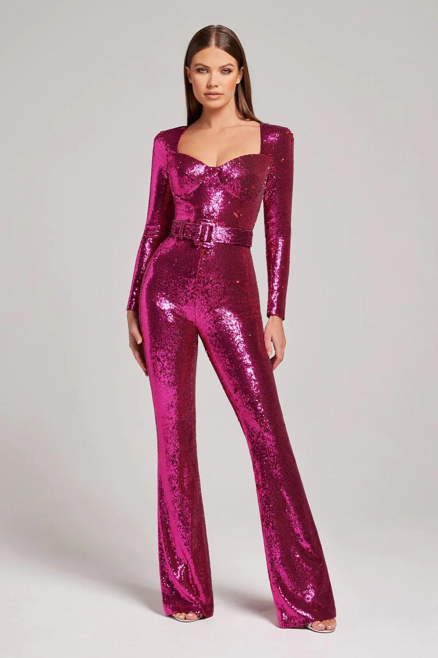 Stilla | Pailletter Langærmet Jumpsuit