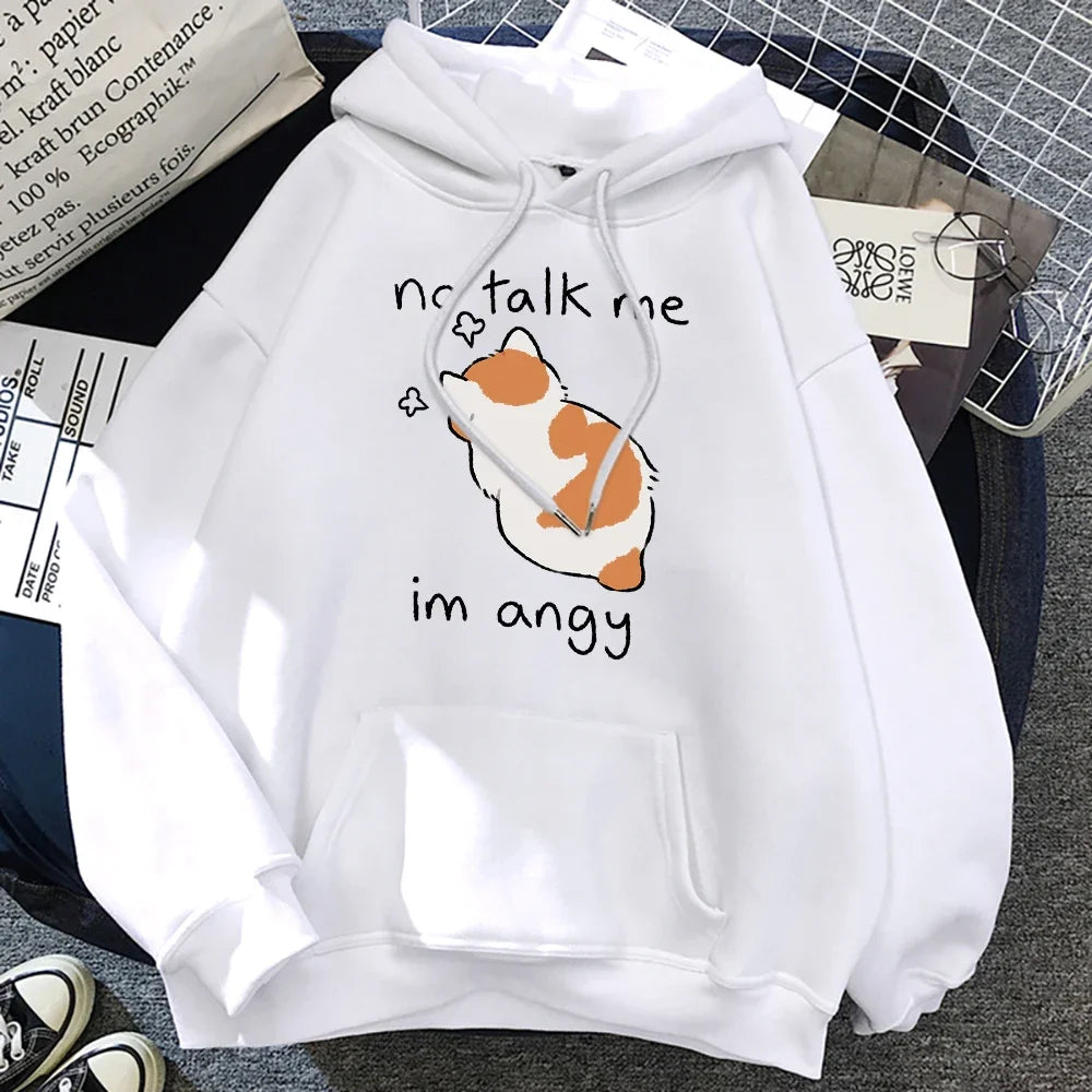 Stilla | Den store størrelse hoodie med kattemotiv til damer