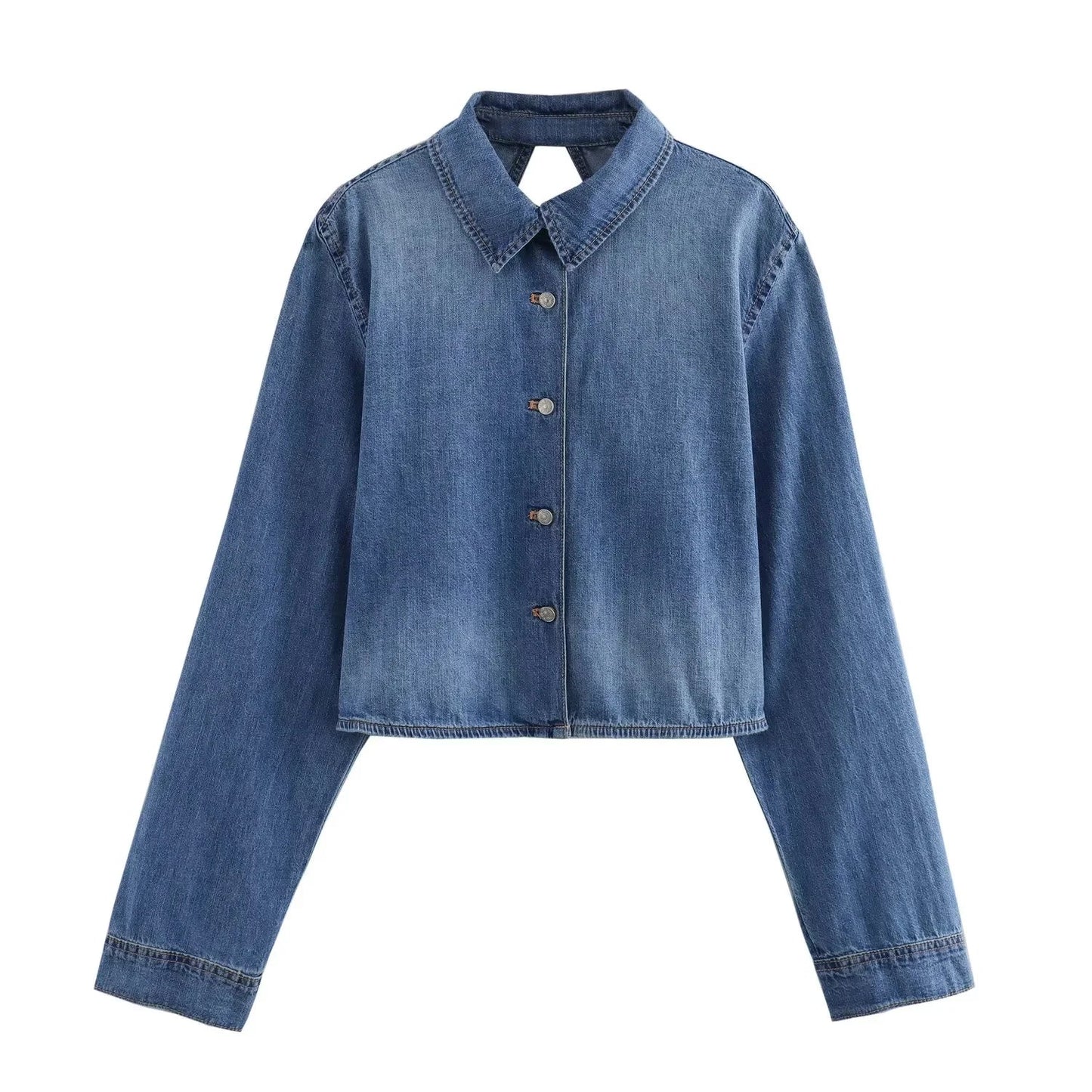Stilla | Kort Cropped Denimjakke
