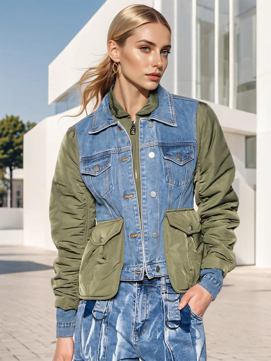 Stilla | Mode Patchwork Jeansjakker