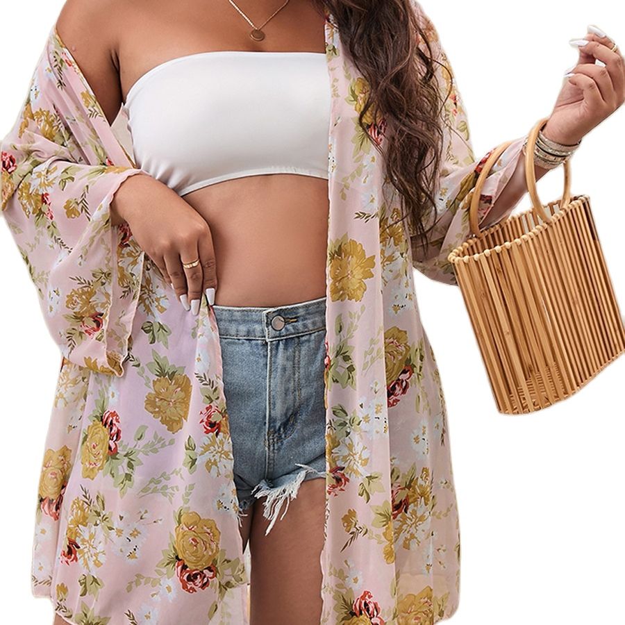 Stilla | Dame Kimono Størrelse Oversize Af Silke Chiffon